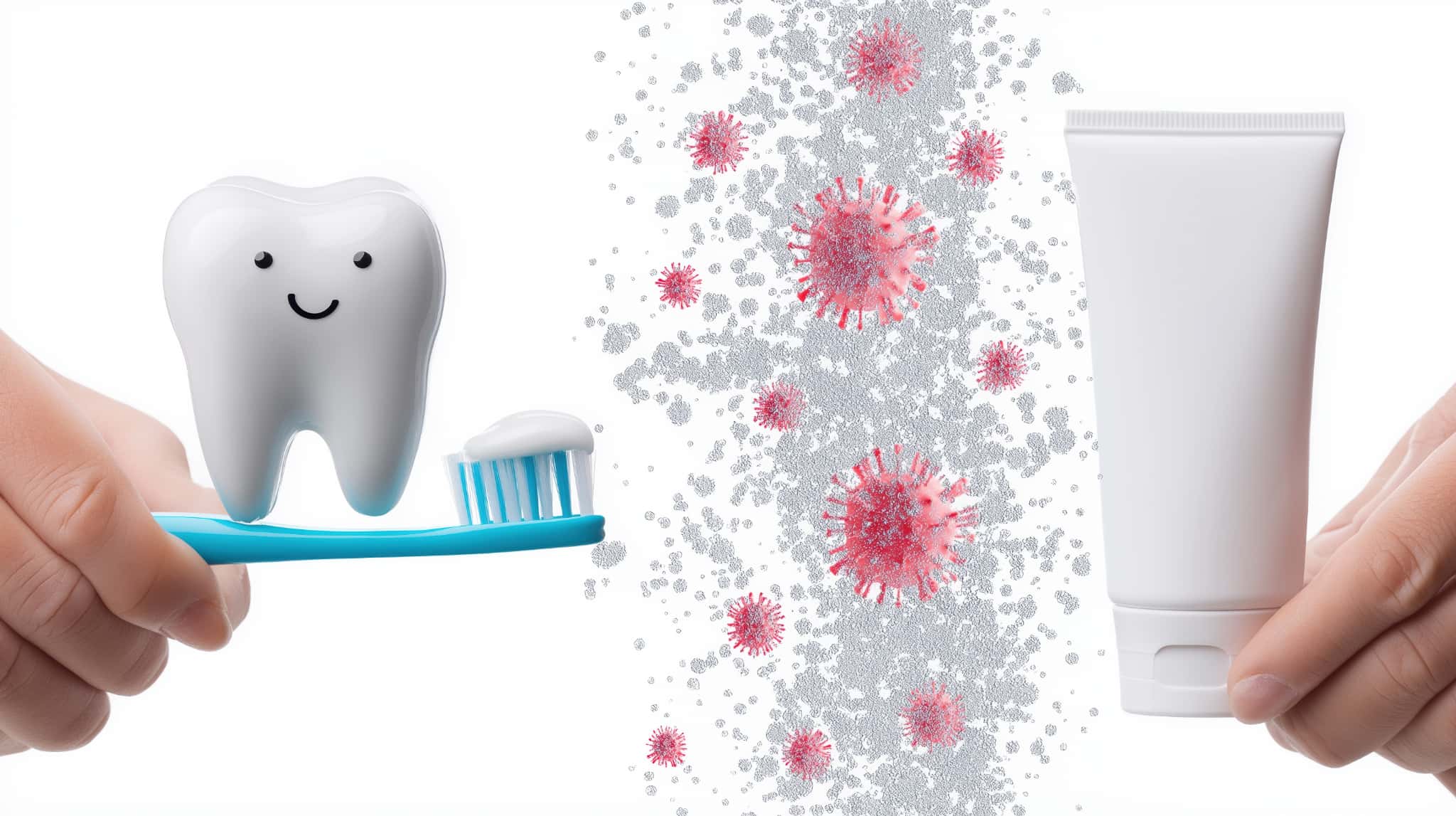 自宅でフッ素入りの歯磨き粉を使って歯を守るイメージ